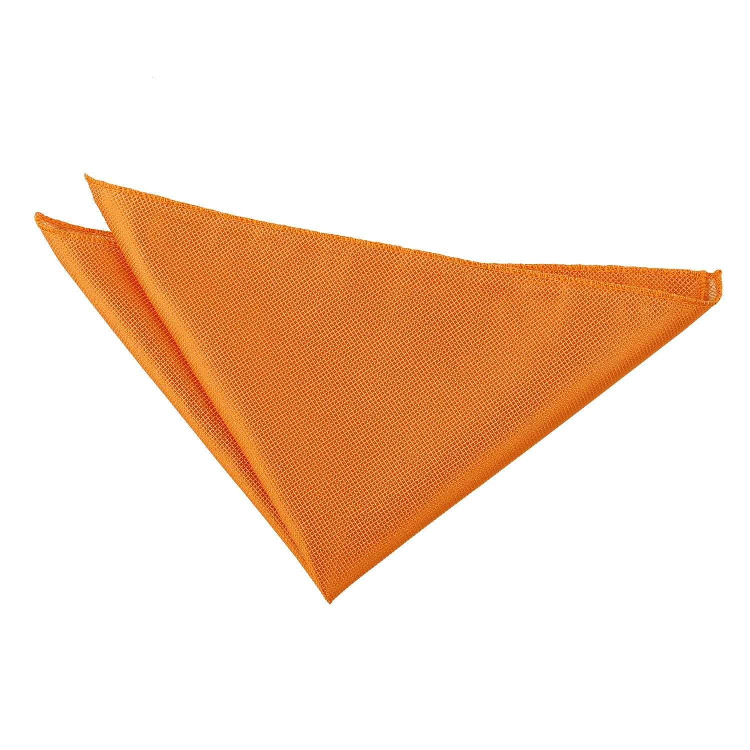 DQT Plain Solid Check Formal Casual Wedding Handkerchief Pocket Square Hanky Celosia Orange