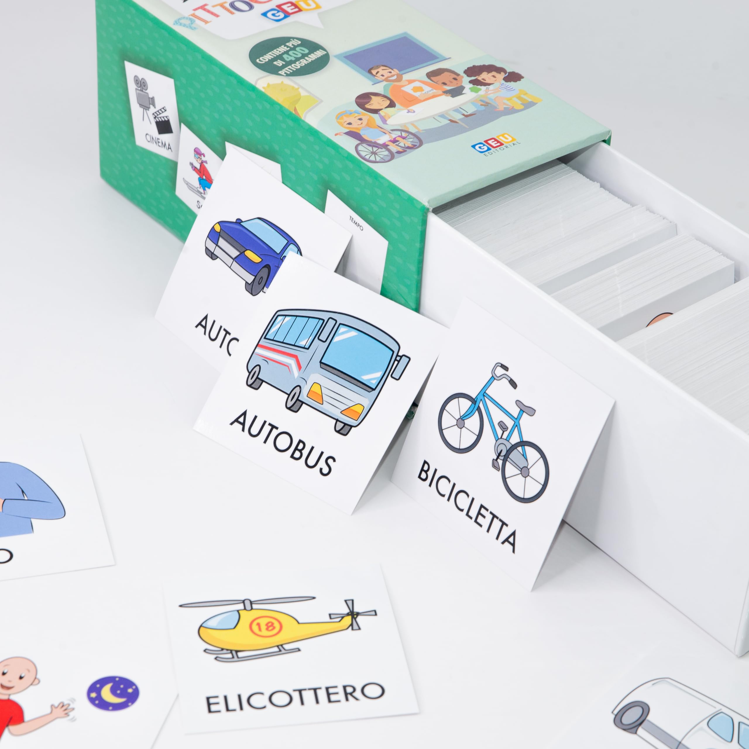 FLASHCARDS BAMBINI ITALIANO | PECS Autismo Immagini Italiano | Carte Flash Linguaggio Per Bambini | Il Kit Dei Pittogrammi - Editorial GEU (Italiano - 400 Flashcards)
