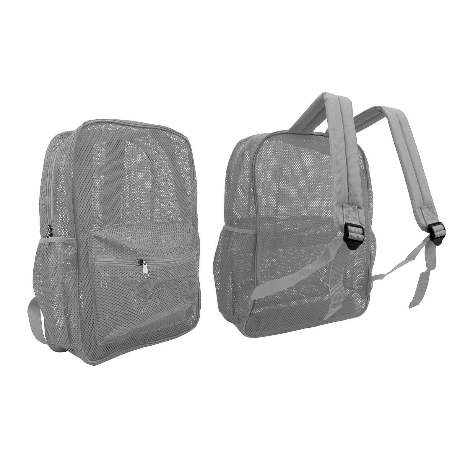 Yosoo Health Gear Mesh-Rucksack, Halbtransparent, Leicht, Großes Fassungsvermögen, Robuster, Verschleißfester Polyester-Rucksack, Waschbarer Mesh-Rucksack für Schwimmen, Strand, Sport, 42 X 32 Cm