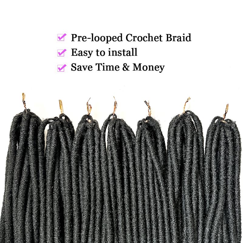 Supernova Hair 7 Pcs/pack Goddess Gypsy Locs Crochet Hair 24Inch Pre Looped Soft Faux Locs Dreadlock Crochet Braids Hair Extensions Synthetic Hair (24inch, Pack of 7 Pcs)
