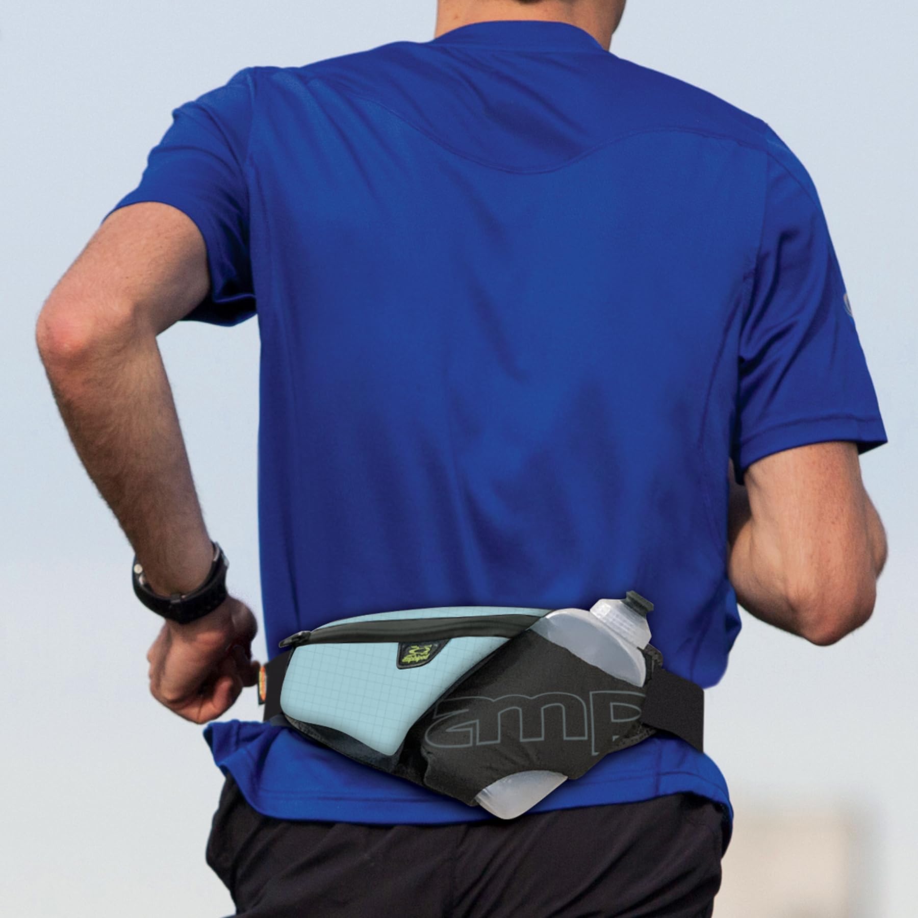 Amphipod High Five-K Flaschenpackung, Läufer-Hydratations-Taillengürtel für 5K/10K, Ultra Running & Walking, Männer und Frauen, Viz/Slate, 11 x 8 x 3 inches