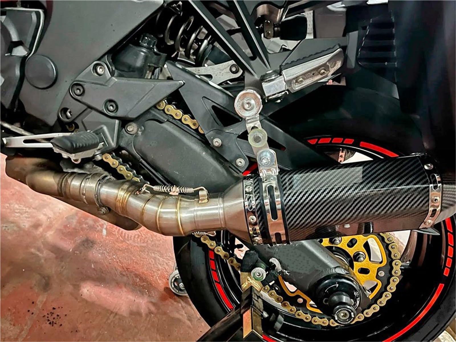 Parte di scarico Silenziatore Di Scarico Centrale Moto Per Kawasaki