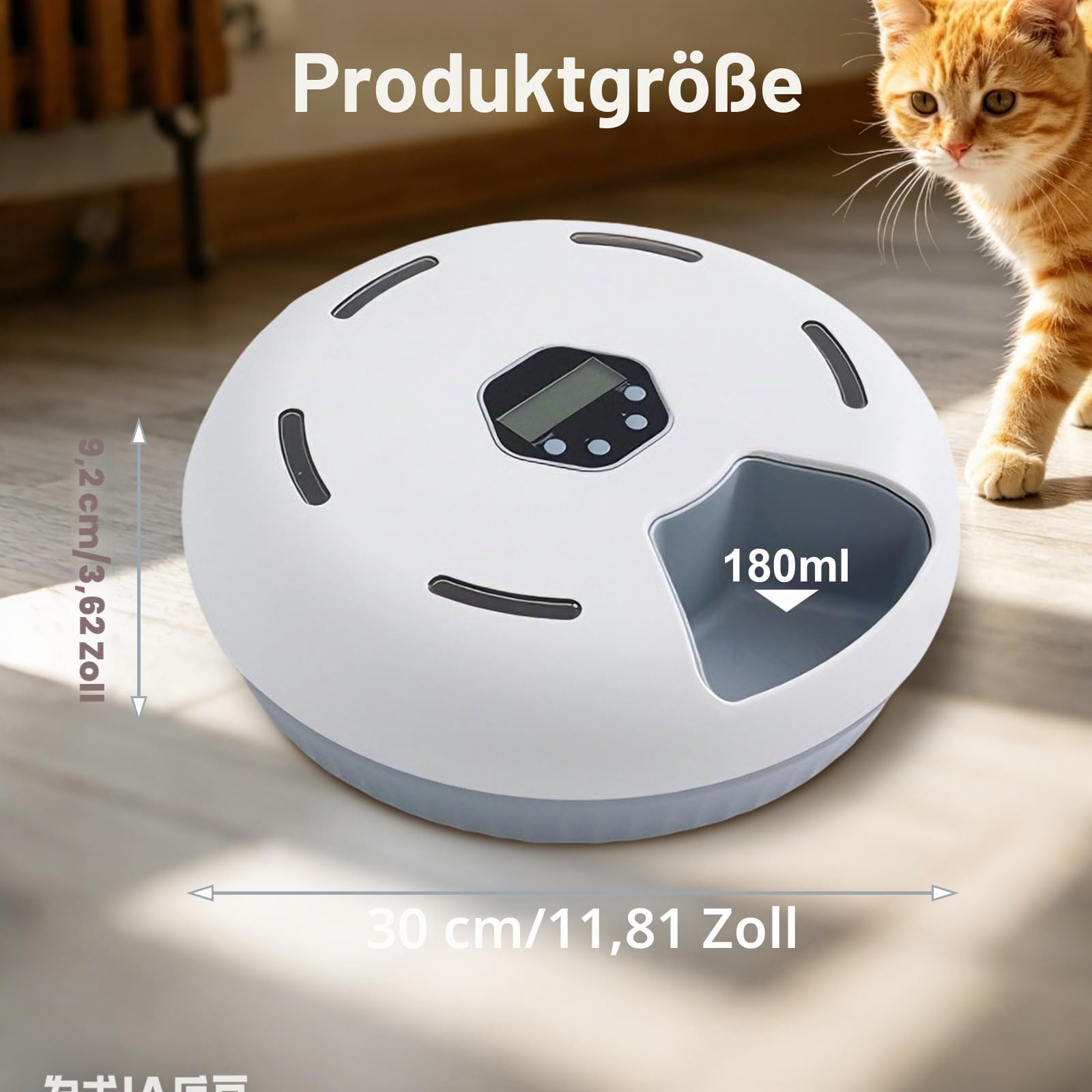 Futterautomat Katze Nassfutter mit Kühlung 6 Mahlzeiten Programmierbar,Kabelloser Nassfutterautomat für Katzen mit Kühlakkus,katzenfutterautomat Batteriebetrieben für Katzen & Hunde