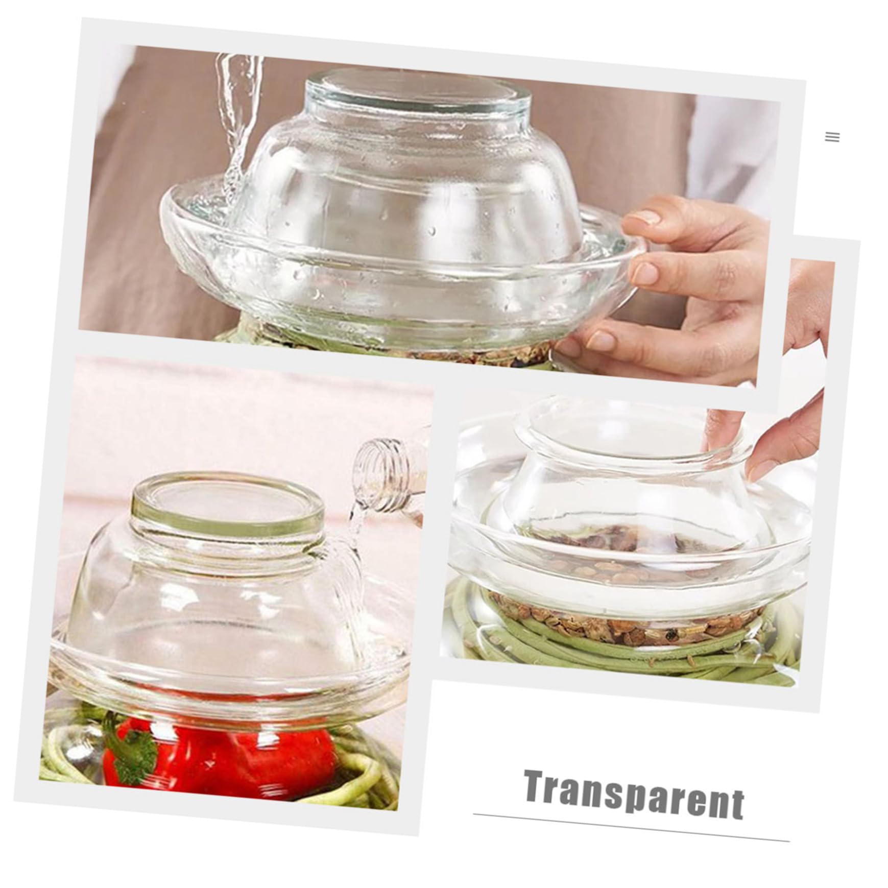 Tarro de Cristal Transparente para Encurtidos 2,5 Kg Tapa Hermética, Recipiente de Vidrio para Verduras Fermentadas y Almacenamiento en Cocina