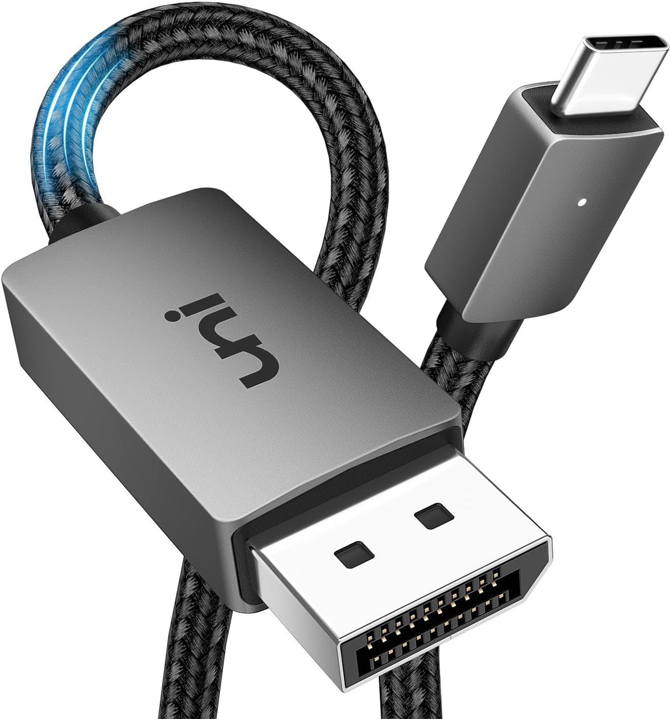 uni 8K USB C to DisplayPort Cable 3FT, 8K@60Hz 4K@240Hz Thunderbolt 4/3 to DP 1.4 Cable Non-bidirectional Support 32.4 Gbps, FreeSync, G-Sync Compatible with iPhone 15 Pro, MacBook Pro/Air, iPad, iMac