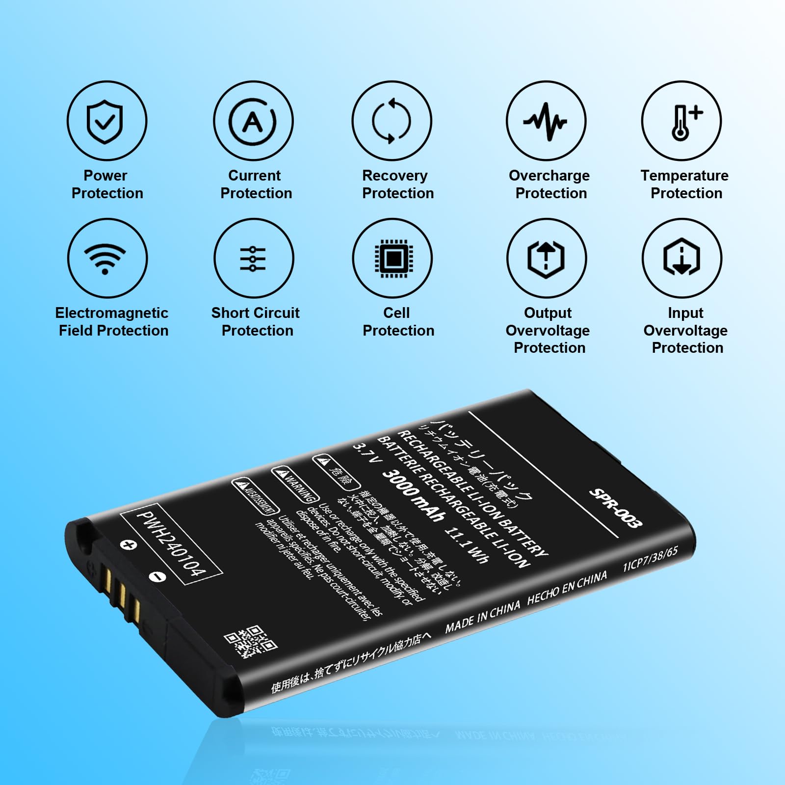 SPR-003 Batterie pour console de jeu Nintendo 3DS XL New 3DS XL LL 3000 mAh Li-ion 0 cycle interne New Upgrade Batterie de rechange pour console de jeu Nintendo Switch SPR-003 Batterie avec kit