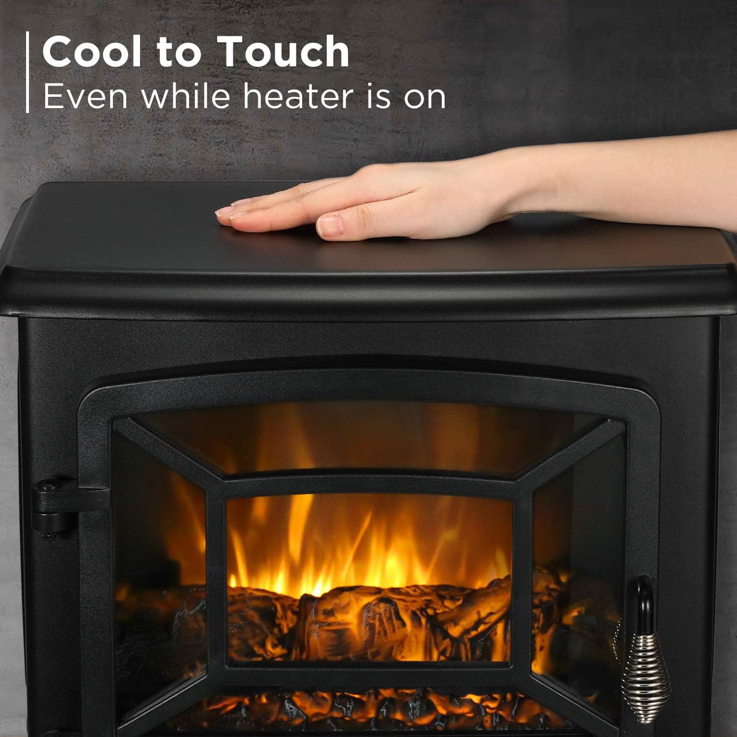 TURBRO Suburbs TS20 Electric Fireplace Infrared Heater, 20" Freestanding Fireplace Stove with Realistic Dancing Flame Effect - CSA Certified - Overheating Safety Protection - Easy to Assemble - 1400W