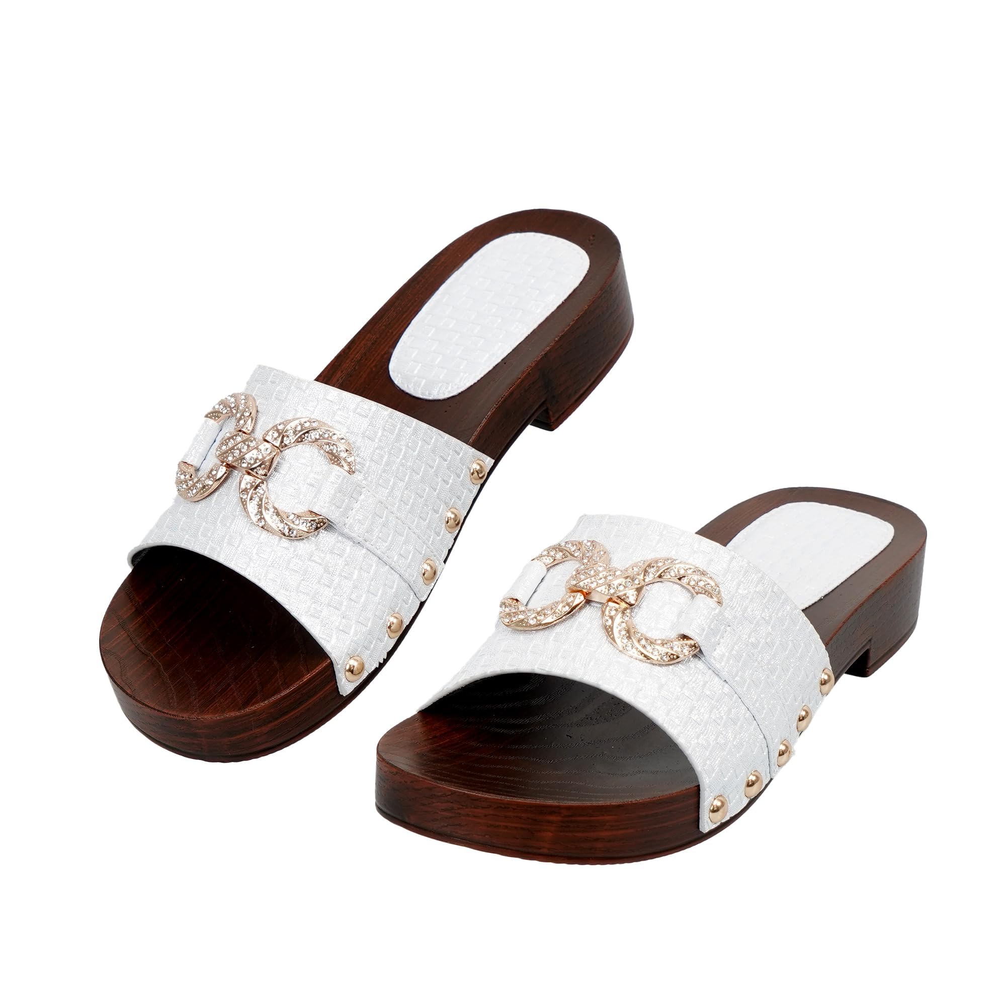 JOMIX Sandali Donna Estivi Eleganti con Morsetto Metallo e Tacco Basso Quadro Comode Scarpe Aperte e Ciabatte con Zeppa Leggere e Traspiranti per Ufficio e Città