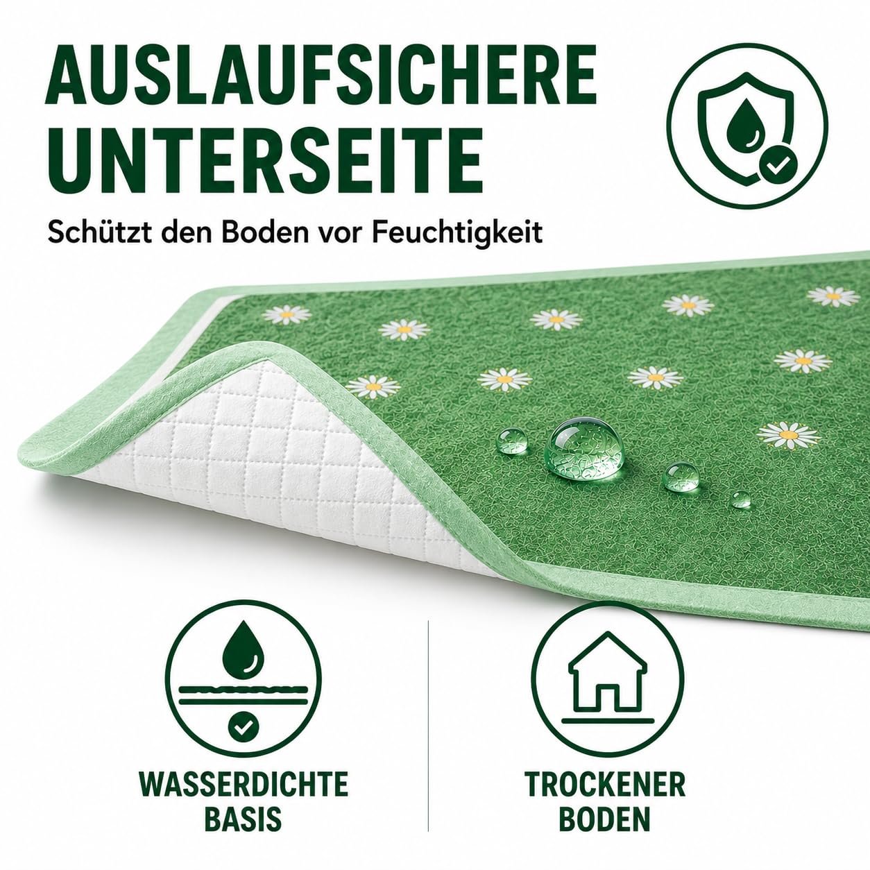GIROX PIPI Matten für Hunde, 50 Stück Welpen Unterlagen 60x90 cm | Saugstarke, Auslaufsichere Trainingspads mit Grasmuster, Bodenschutz, Haustierbedarf für Welpentraining und Tierhygiene