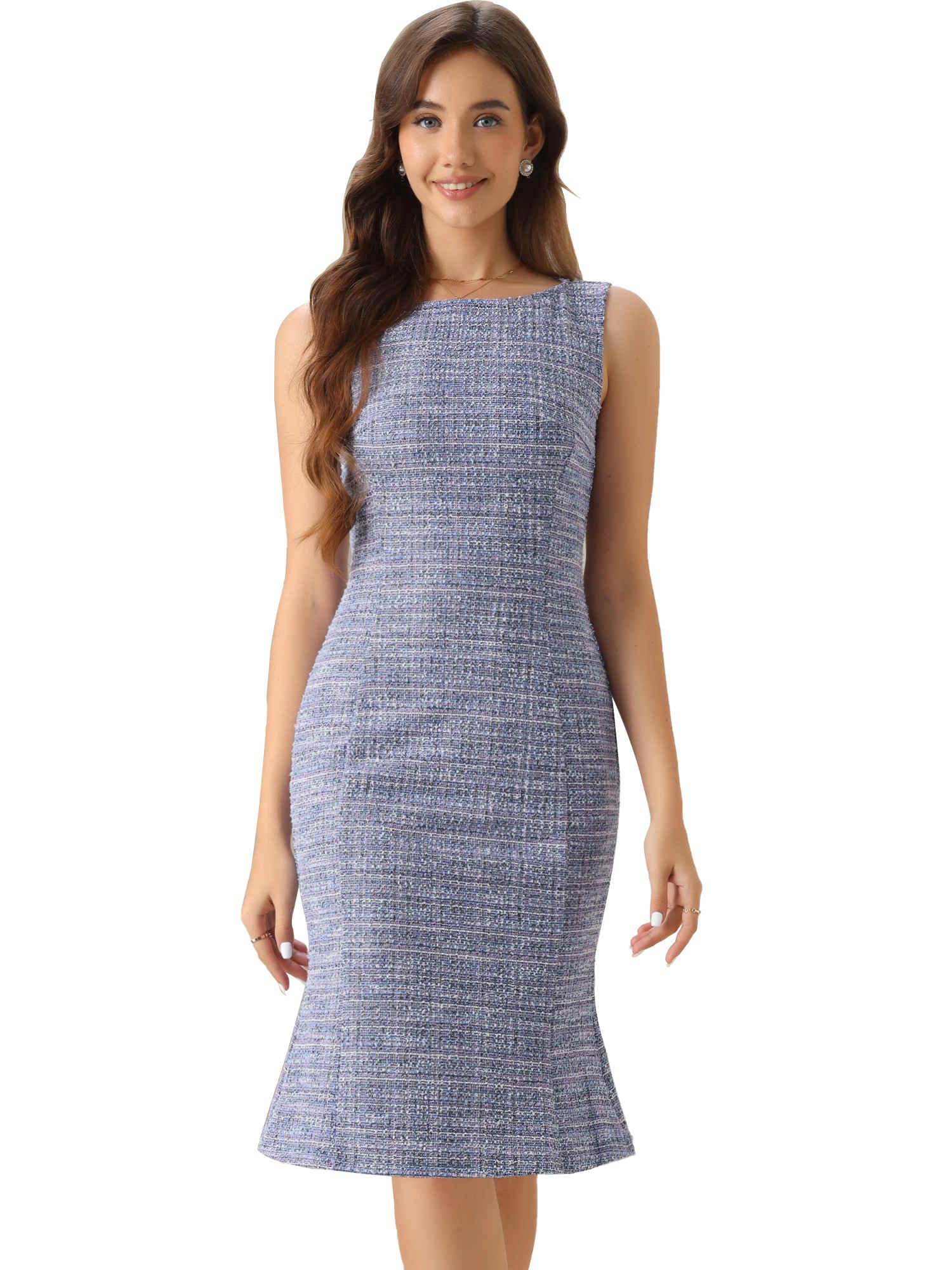 Tweed Dress for Women's Summer Sleeveless Elegant Bodycon Dresses