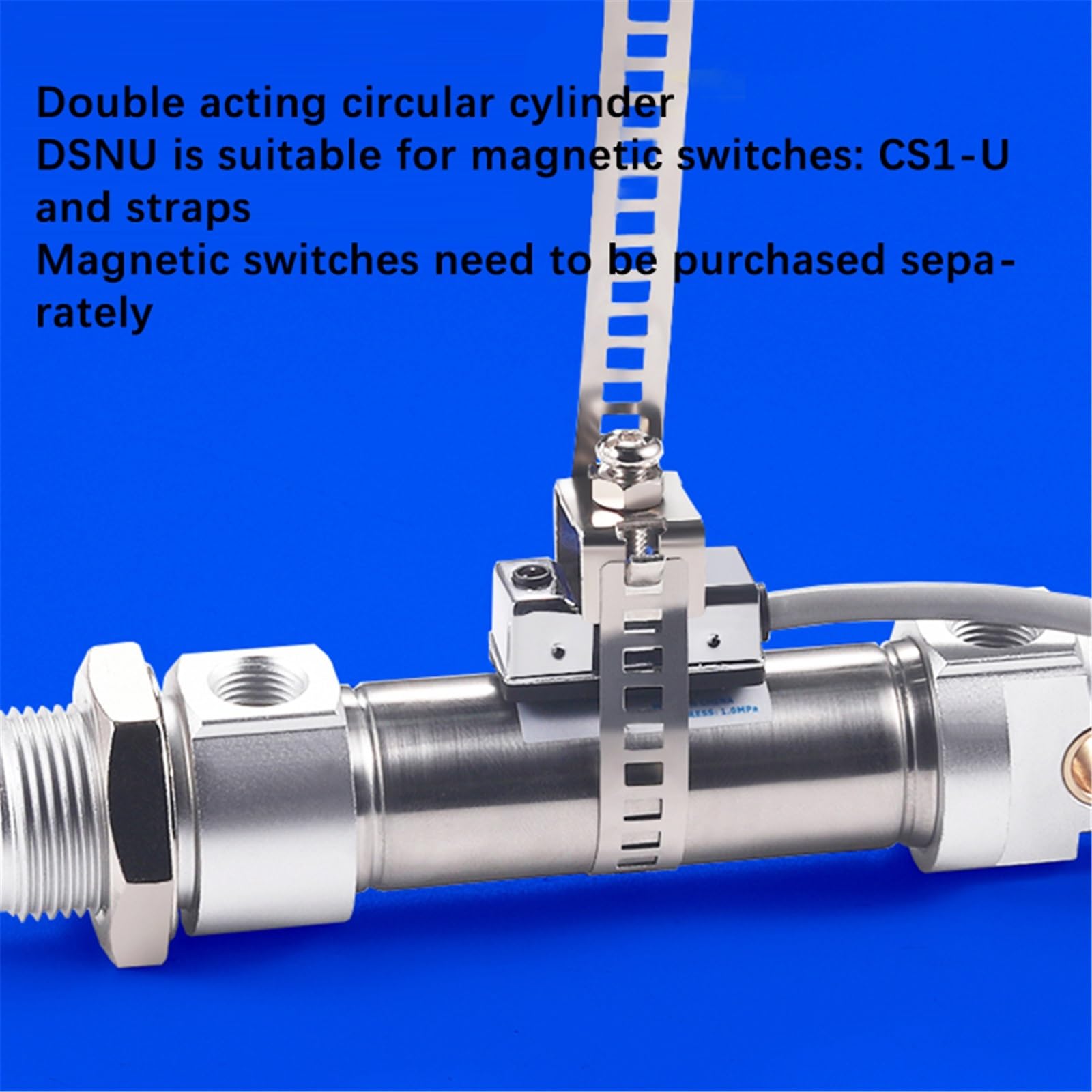 1 pz DSNU12-16-20-25-32-40X25*50X75X80X100-PA Serie Mini Cilindro Pneumatico ad Aria a Doppio Effetto in Acciaio Inox(Stroke 100mm,DSNU40 (Bore 40mm))