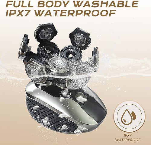 Miniatura 5 de Afeitadoras de cabeza 7D para hombres calvos, maquinilla de afeitar eléctrica a prueba de agua para hombres con pantalla LED, afeitadoras de cabeza