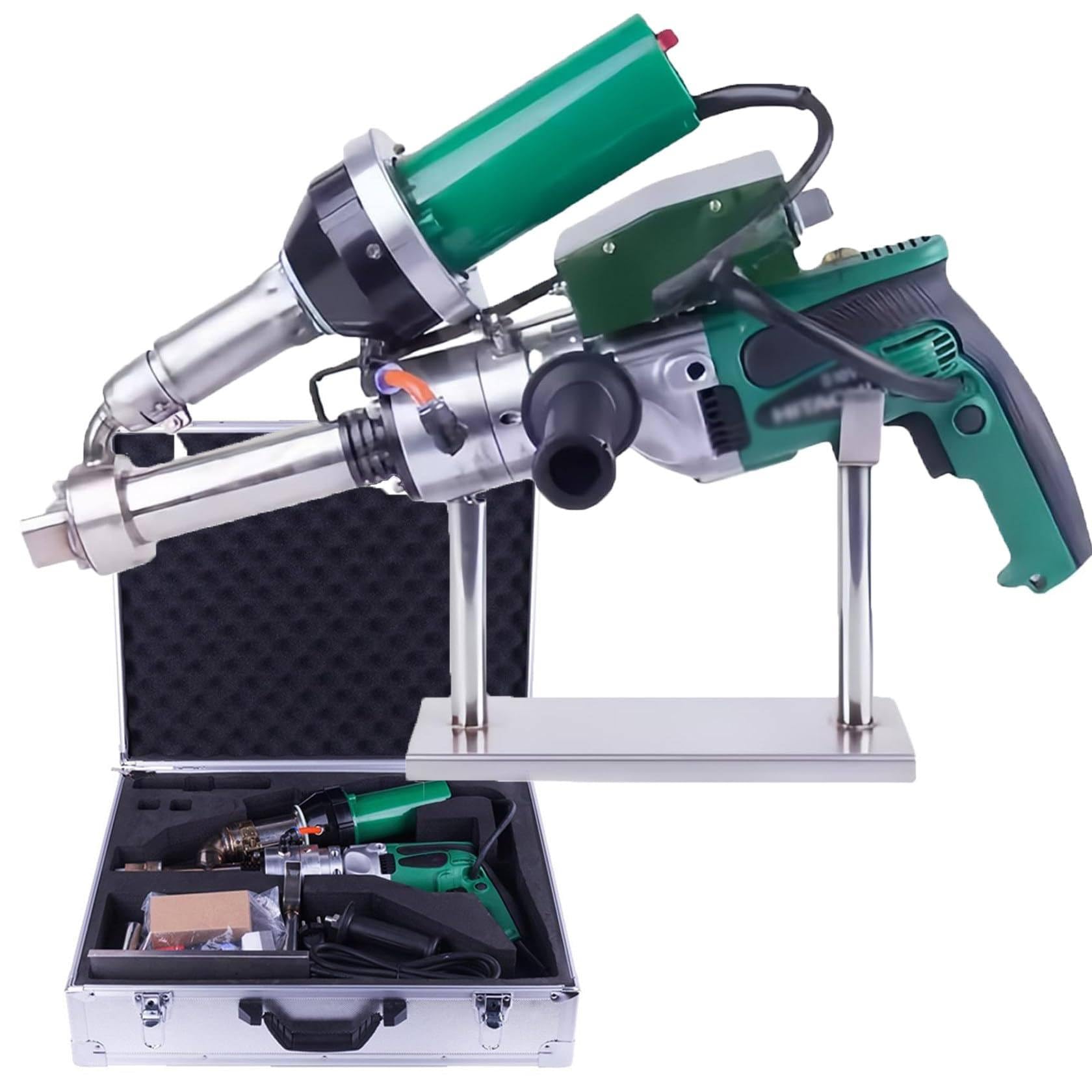 1600w Pistola per Saldatura per estrusione a Mano, saldatrice per plastica per Unghie Termiche, Pistola per Saldatura per estrusore Portatile in plastica, Doppio