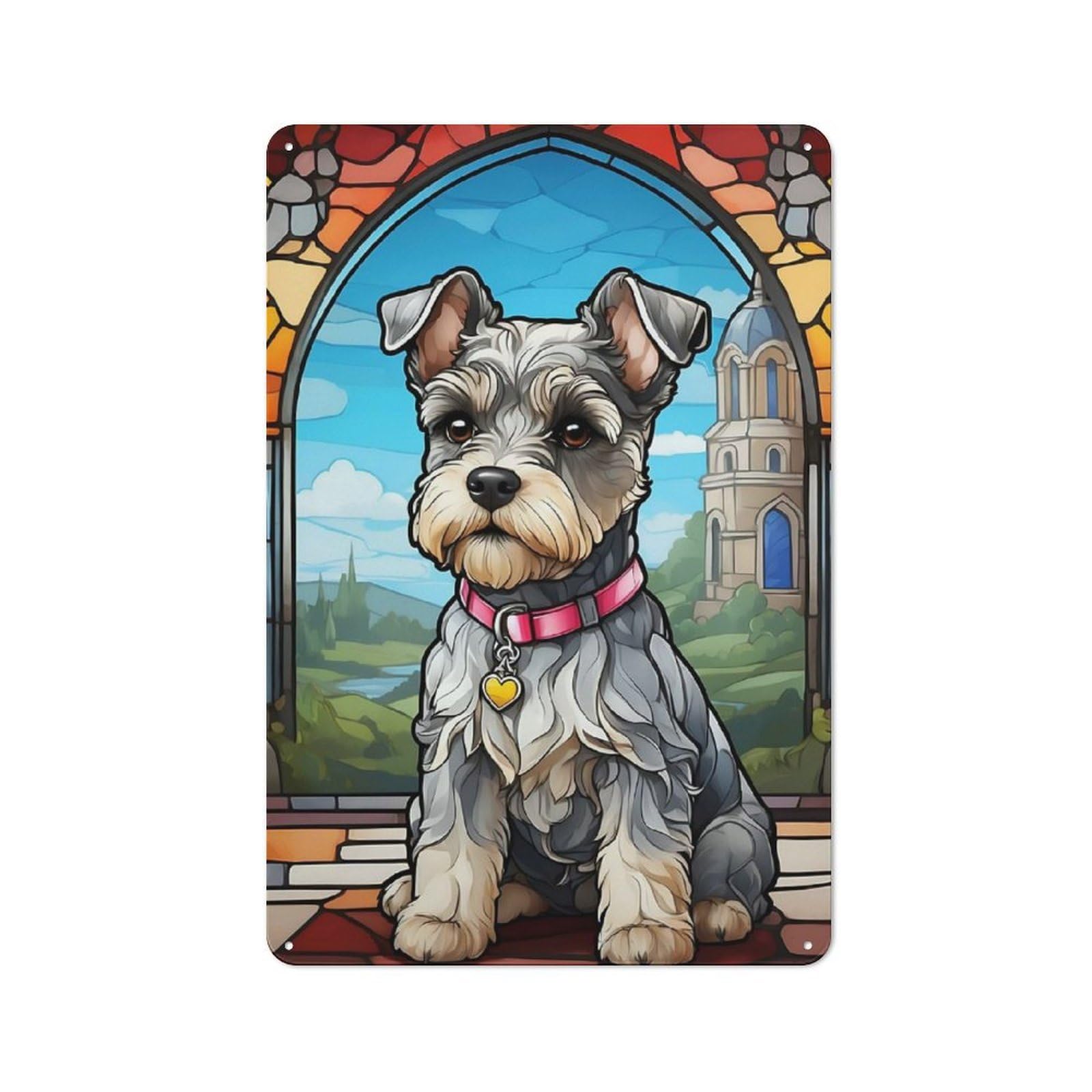 Junmoney Miniature Schnauzer Retro-Style Metal Plaque 30X20cm For Garage Or Workshop, For Garage, Workshop And Man Cave Decoration