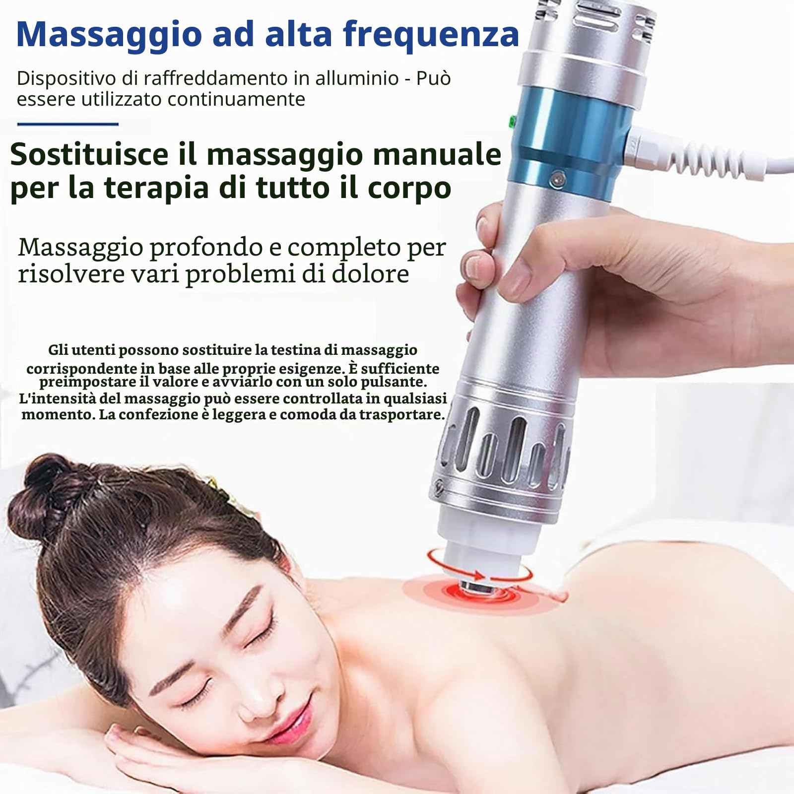Dispositivo di terapia ad onde d'urto focalizzate, macchina professionale per terapia ED Shockwave con 7 teste di massaggio, 12 fisioterapia regolabile e profonda a energia/Dì addio alla sub-salute