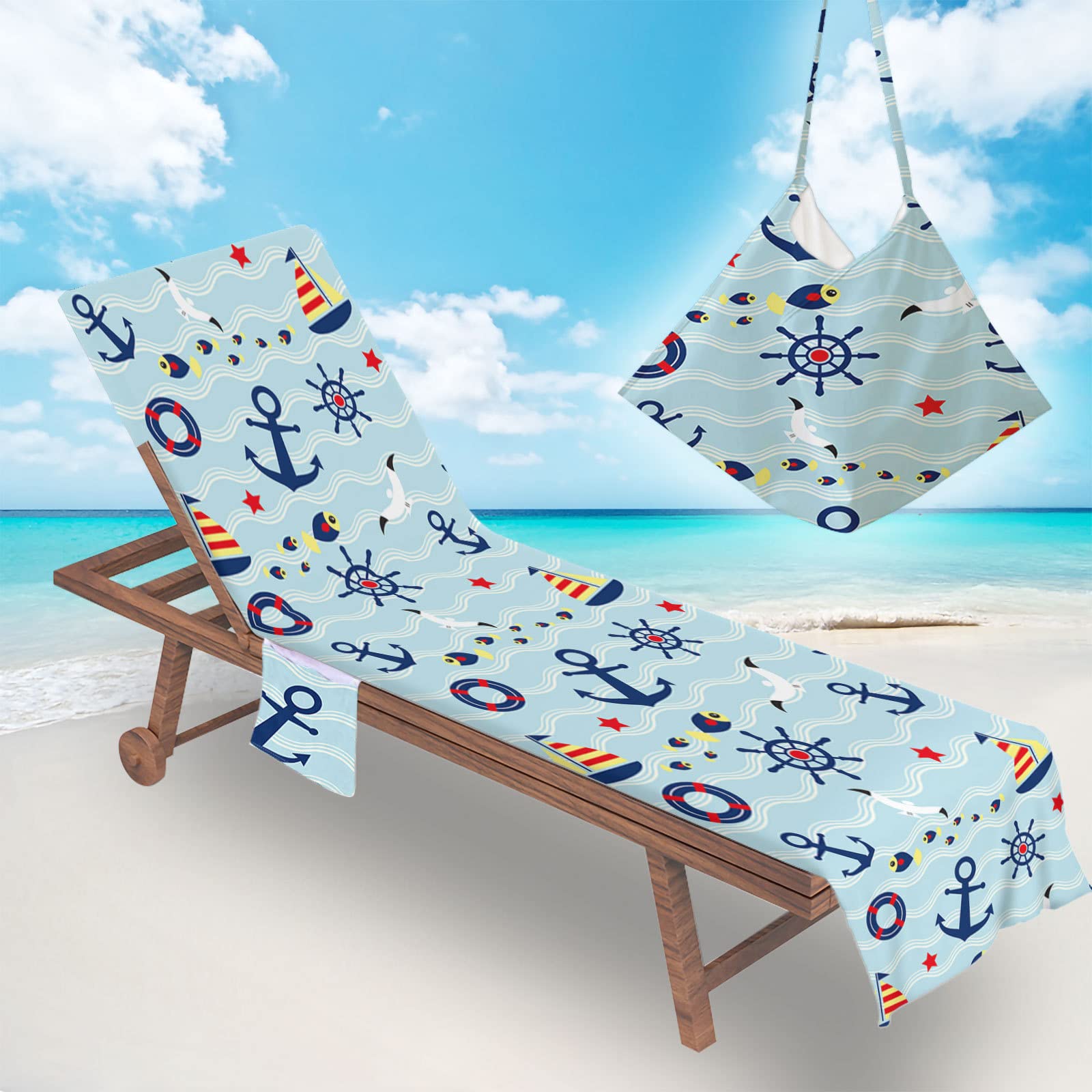 TELO MARE MICROFIBRA Con Tasche Vari Colori Coprilettino Sdraio Piscina