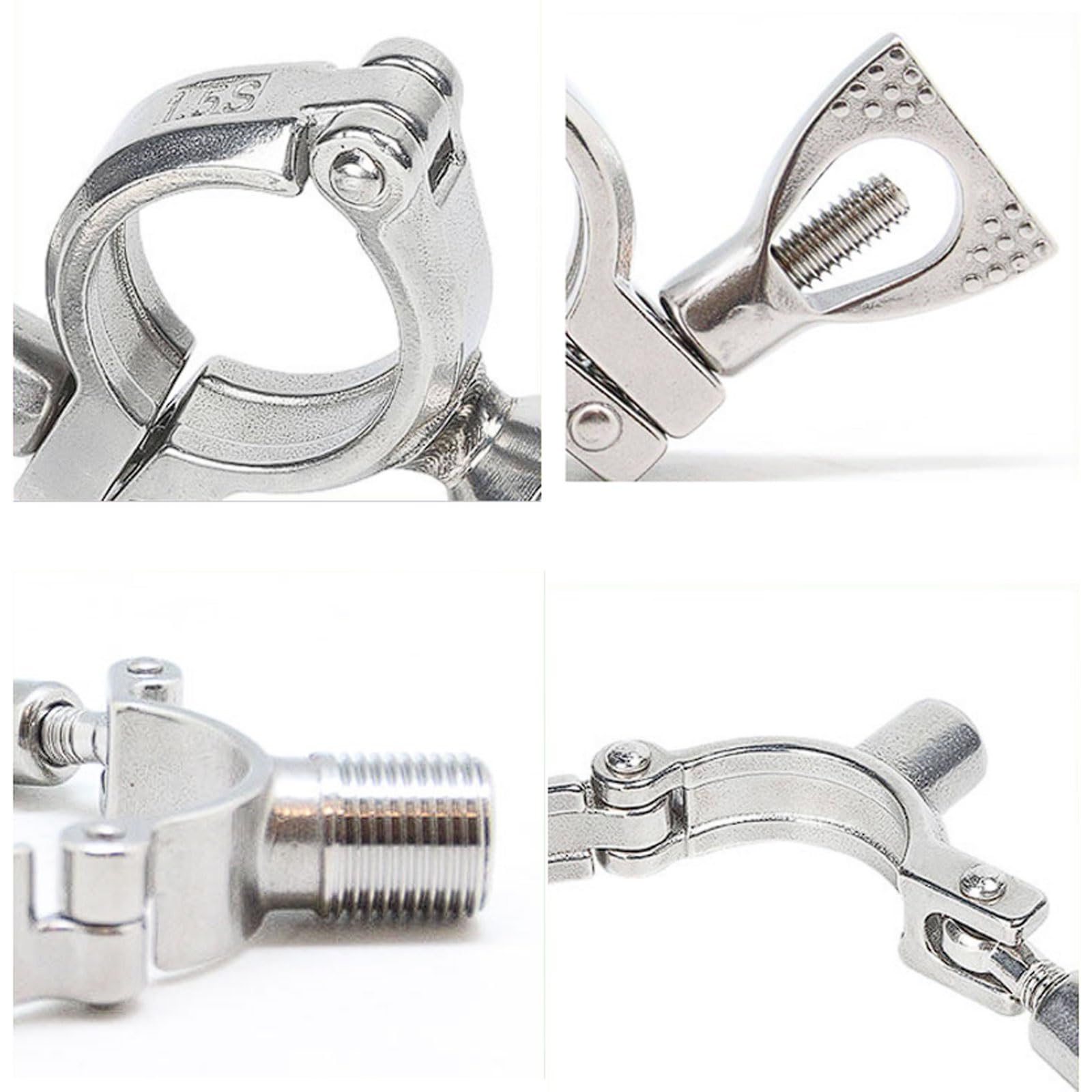 Supporto per tubi acqua in acciaio inox 304 pressofuso di precisione, 2 pezzi di fascetta a montaggio rapido, gancio di fissaggio, filettatura esterna 1/2" Fibbia di fissaggio(Ø76)
