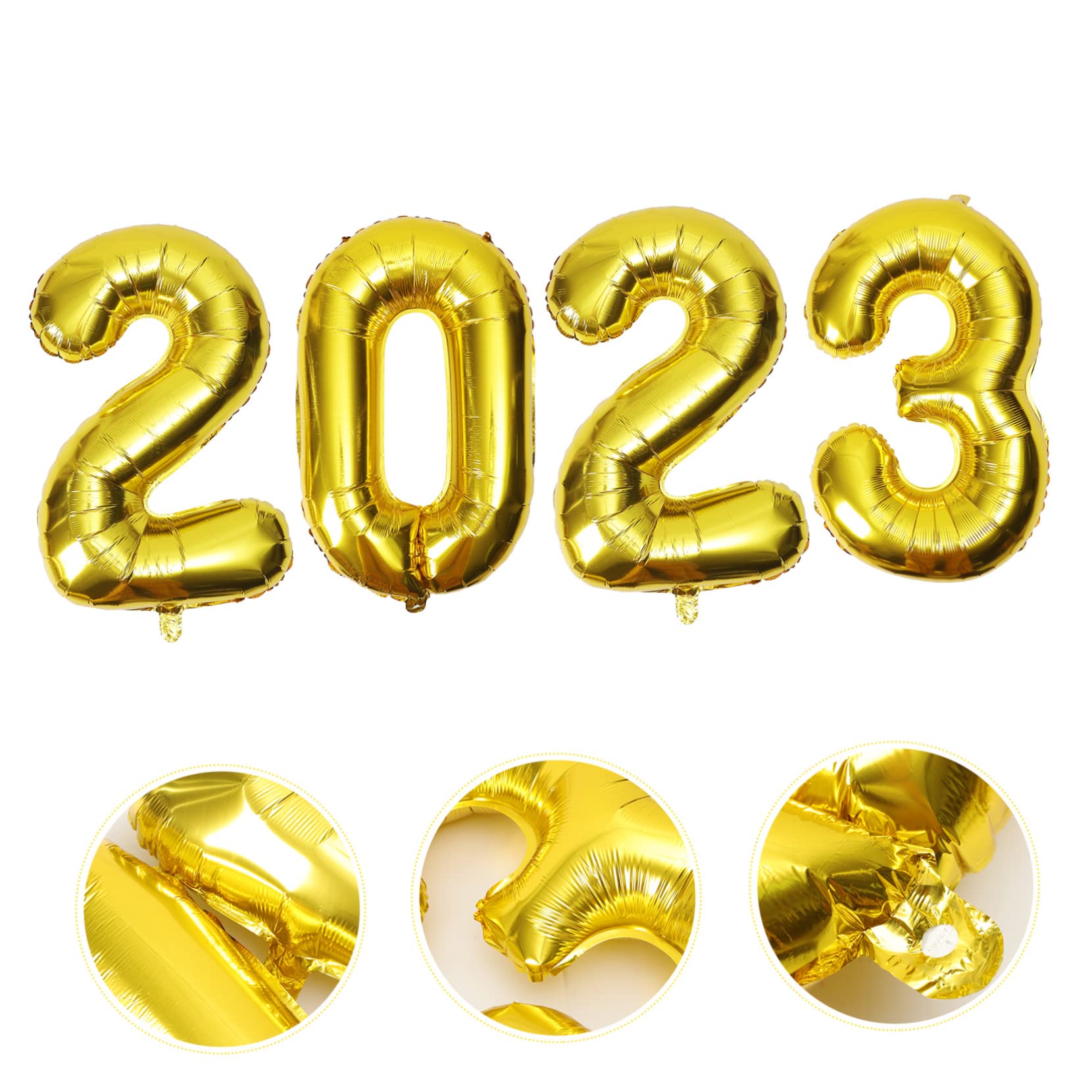 Ciieeo 4 Sätze 2023 Aluminiumfolienballon Herzlichen Glückwunsch 2023 Luftballons 2023 Nummernballon blau house decoration zahlenluftballons Zahlenballons Golddekor 2023 Zahlenballondekor