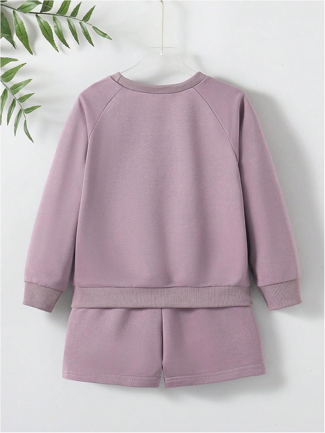 SOLY HUX Toddler Girl's Fall Clothes Crewneck Sweatshirt and Shorts 2 Piece Outfit Sweatsuits - Image 2