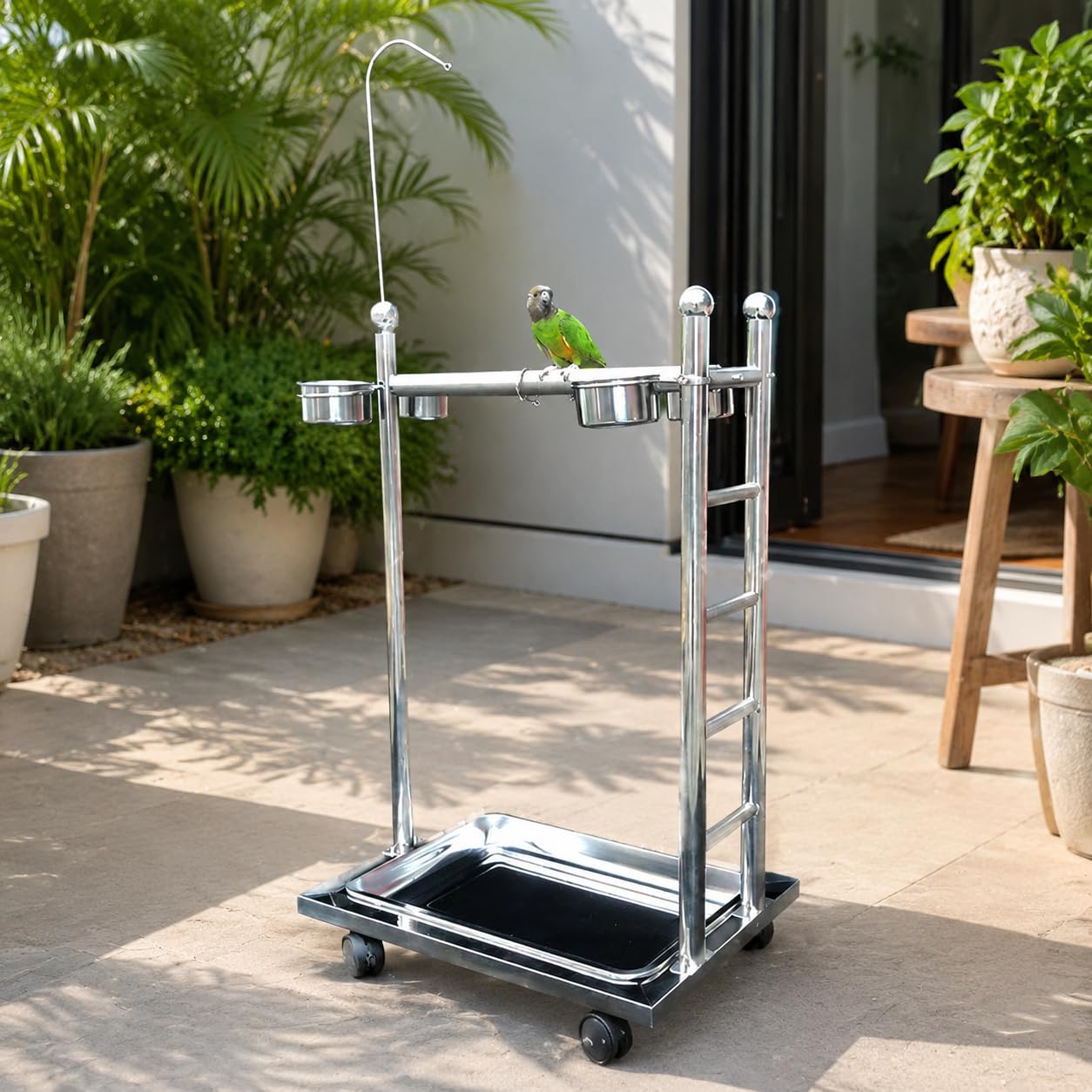 Soporte Ajustable para Aves con Ruedas, Size to 3