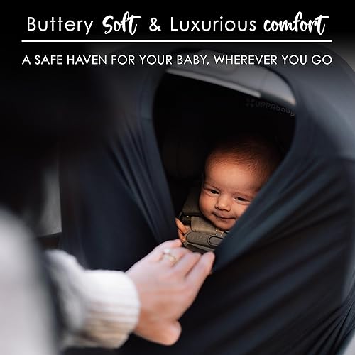 Miniatura 3 de Milk Snob Funda de lactancia original 5 en 1 de lujo, color negro, funda de privacidad añadida, funda de asiento de automóvil para portador,