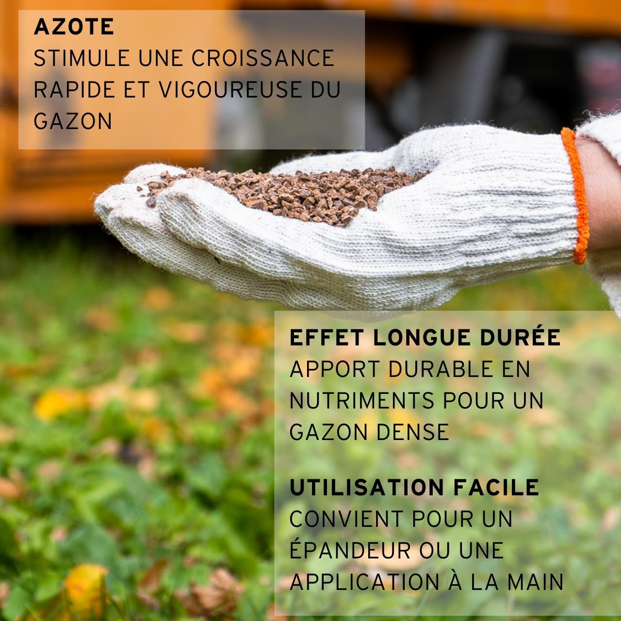 FUXTEC Engrais gazon printemps été FX-RDFS10 – 10 kg (2x5kg) rendement 250m2 fertilisant pelouse NPK 12+3+5 organo-minéral – azote à libération progressive – magnésium et soufre – granulés fins
