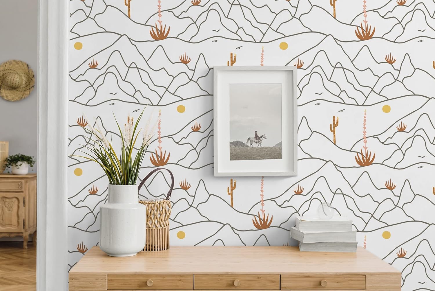 Elana Gabrielle - Desert Scenic Peel and Stick Wallpaper, (Papaya)