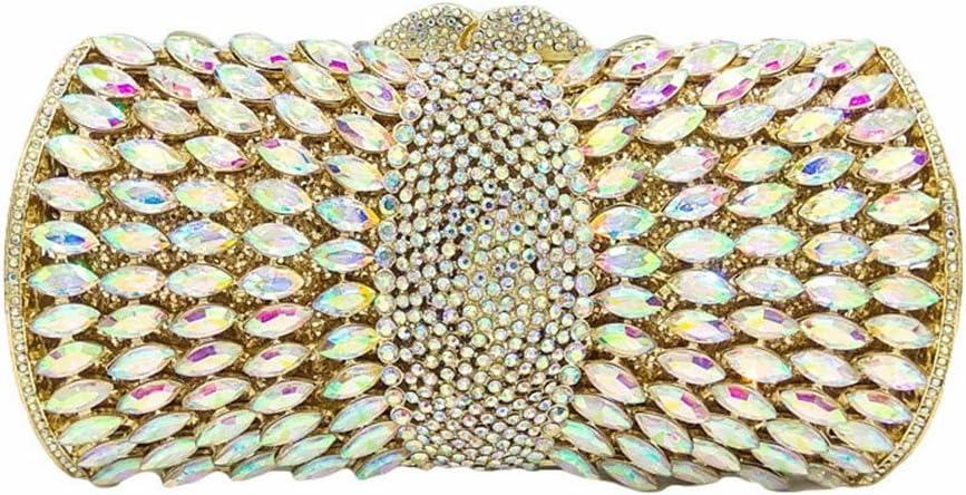 Boutique De FGG Sparkly Crystal Clutch Purse for Women Evening Bags with Spikes Wedding Party Rhinestone Clutch Handbag,Mini