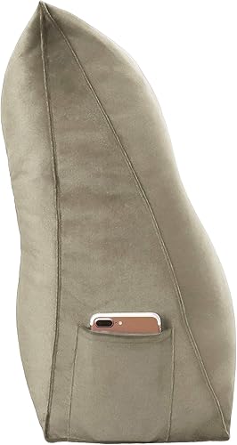 Miniatura 6 de WOWMAX Almohada triangular de cuña y posicionadores de cuerpo, almohada de lectura, cojín grande para cabecero y respaldo, cojín de apoyo para cama