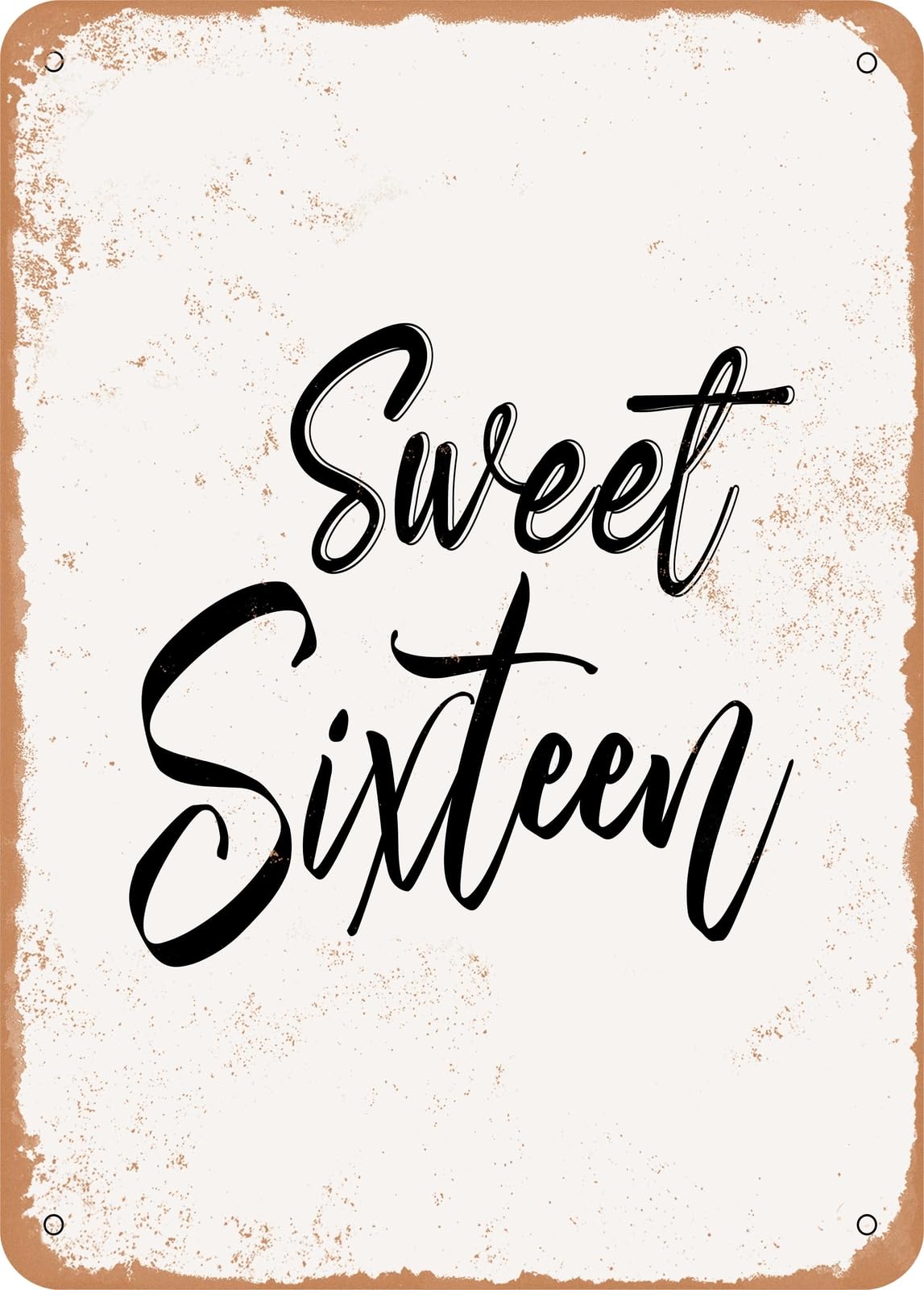 Miaomansenstore Metal Sign - Sweet Sixteen - 2 - Vintage Look Home Decor
