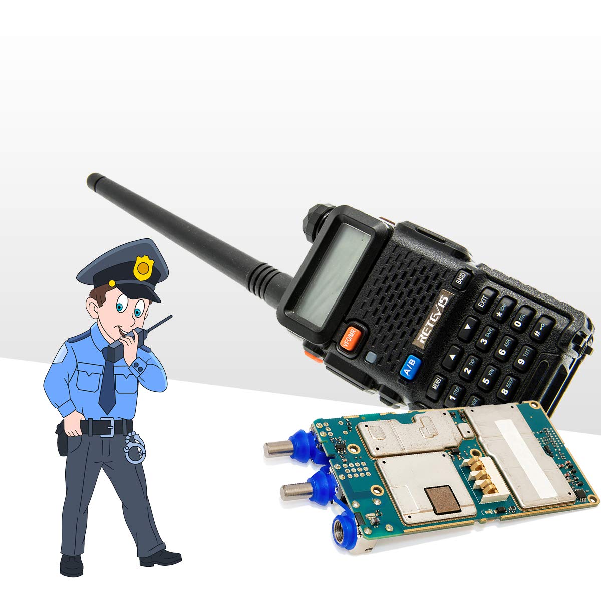 Retevis RT5R Walkie Talkie Doble Banda, Radioaficionado Largo Alcance, de Carga USB de 2 m / 70 cm, Radio FM Portátil de Mano, Ham Radio 128 Canales para Seguridad, Colegio(Negro, 5 Piezas)