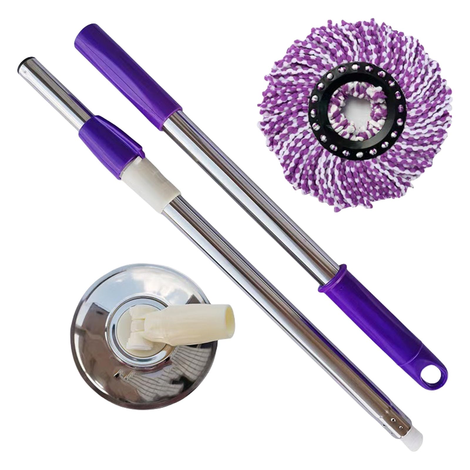 Balai à franges rotatif avec technologie de séchage centrifuge, mécanisme facile à presser, tampon de tête lavable, outil de nettoyage de la maison, action torsadée avec tête amovible
