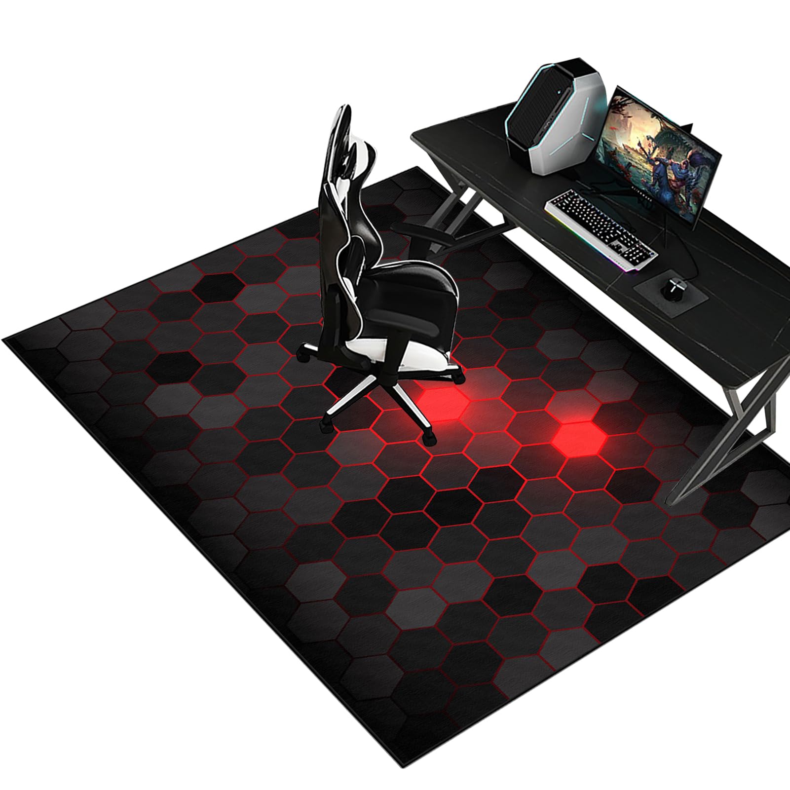 Fzamudng 100 x 120 cm Office Chair Mat for Hardwood Floor Gaming Chair Mat Desk Chair Mat Carpet Protector Chair Mat Multi-Purpose Hard Floor Protector for Home and Office Non Slip