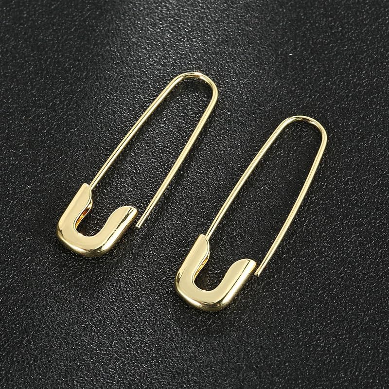 ONLYJUMP Minimalist Safety Pin Earrings for Women Lock Shape Hoop Dangle Drop Earrings Cartilage Sterling Silver Big Hoop Earrings Geometri Huggie Hoop Earrings Statement Jewelry Gifts - Image 8