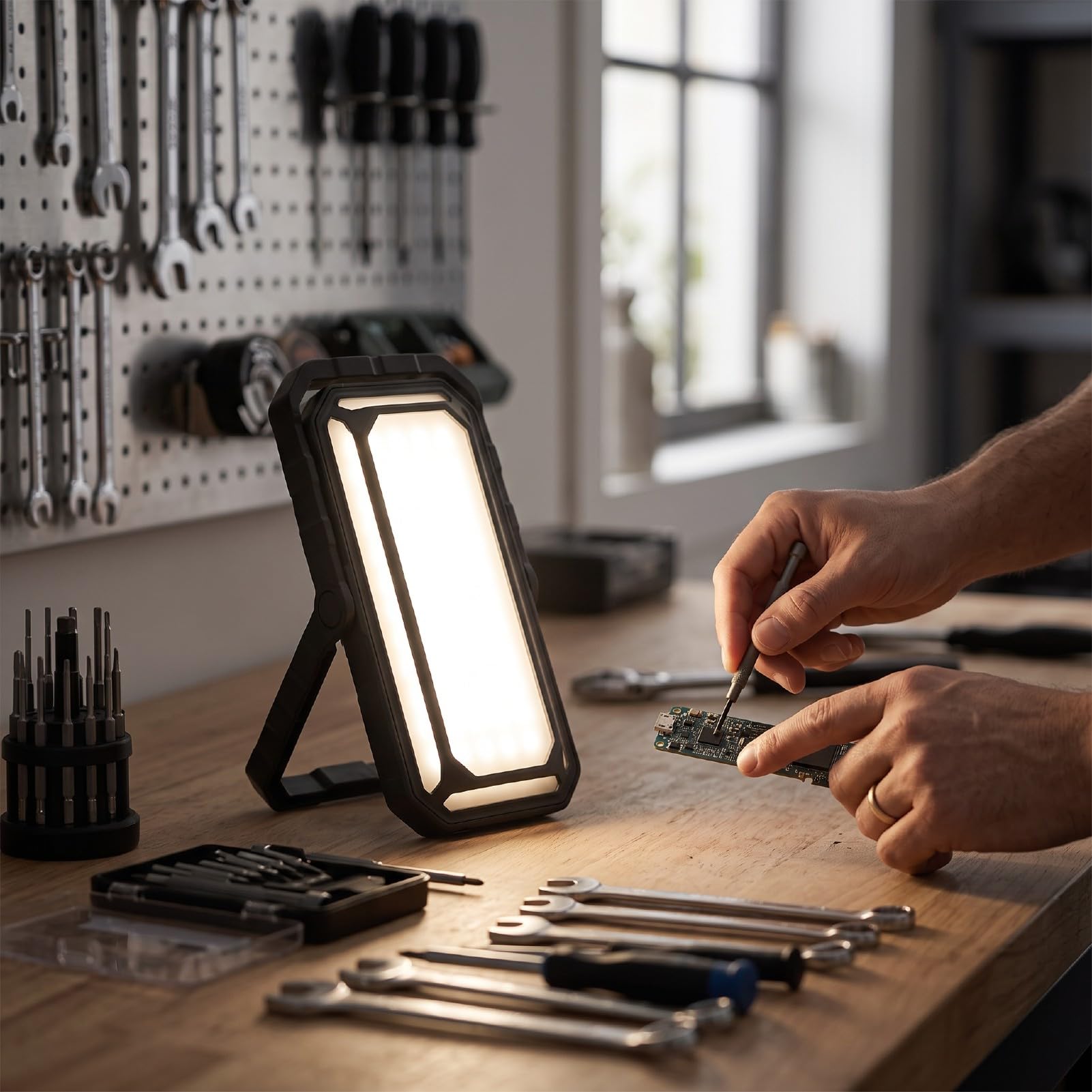 Rechargeable Solar Camping Light with Multiple Modes and Magnetic Base