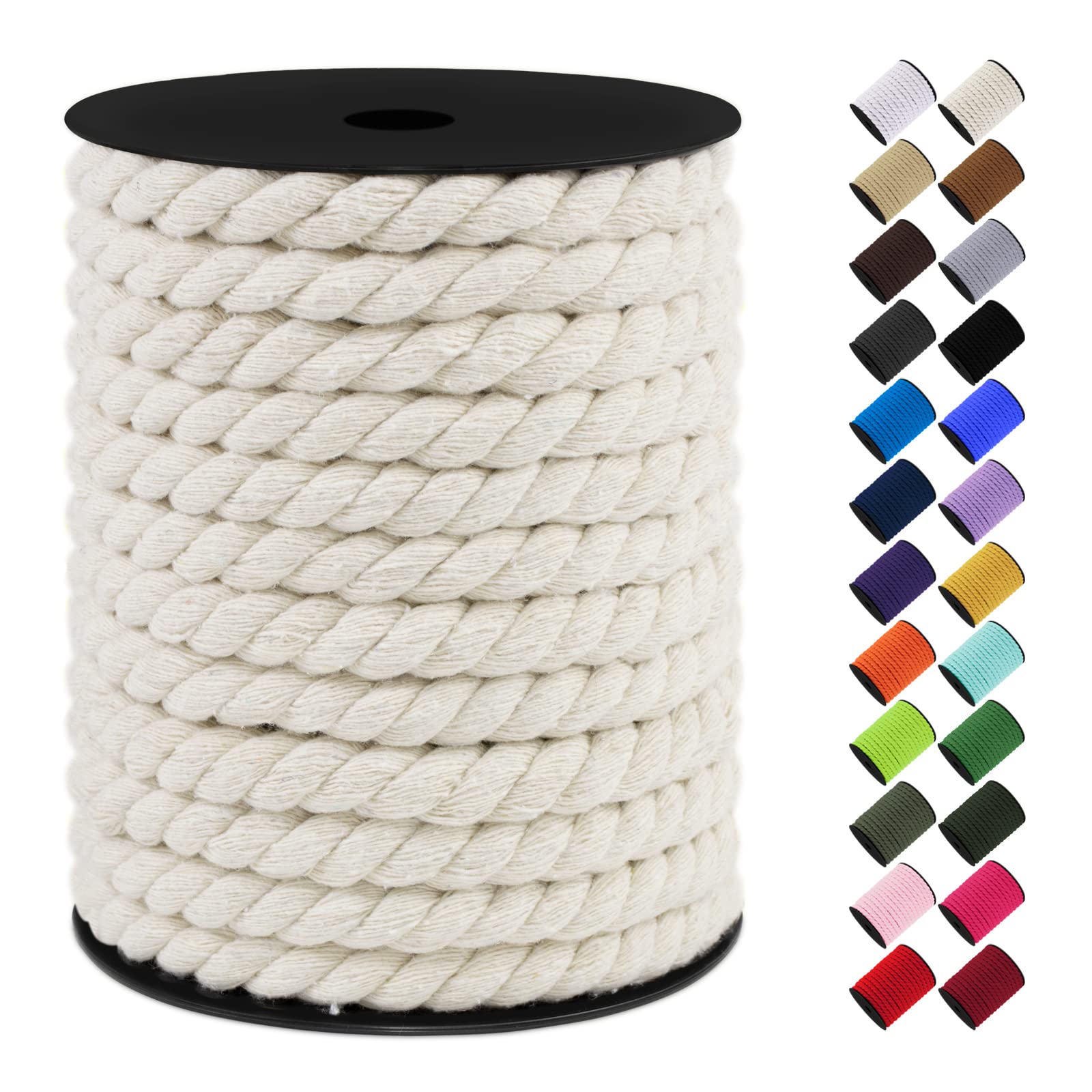LEREATI Macrame Cord, 75 Feet Thick Macrame Rope Yarn Natural Cotton Cord Macrame String