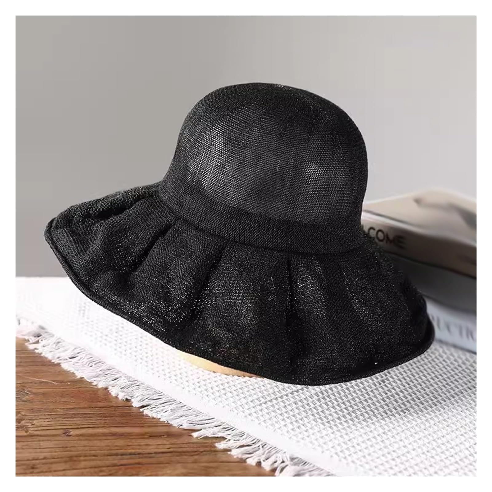 Chapeau de pêcheur en tricot souple pour éviter les coups de soleil au visage