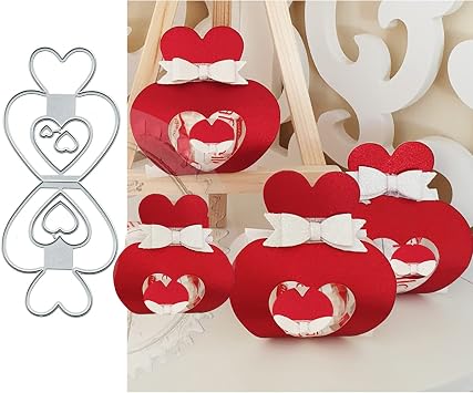 Valentines Candy Box Metal Cutting Die Cuts, Valentines Candy Box Embossing Stencils DIY Crafts Cards Cutting Dies Cuts for DIY Embossing Card Making Photo Decorative Paper Dies Scrapbooking