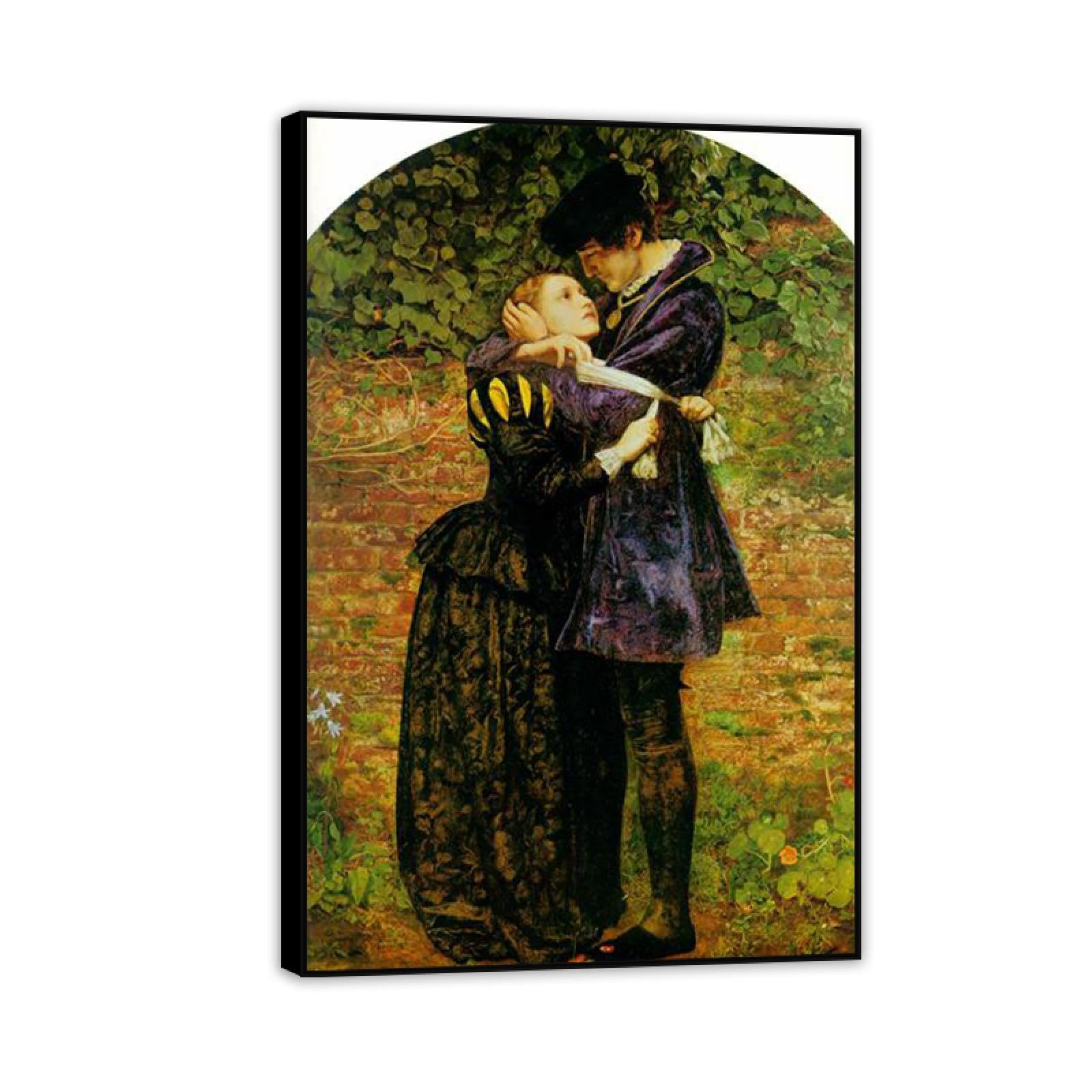 A Huguenot, on St. Bartholomew's Day by John Everett Millais Poster,Classic Oil Painting Wall Art,John Everett Millais Giclee Art Prints on Canvas Wall Decor45x30cm(18x12in) Black Framed