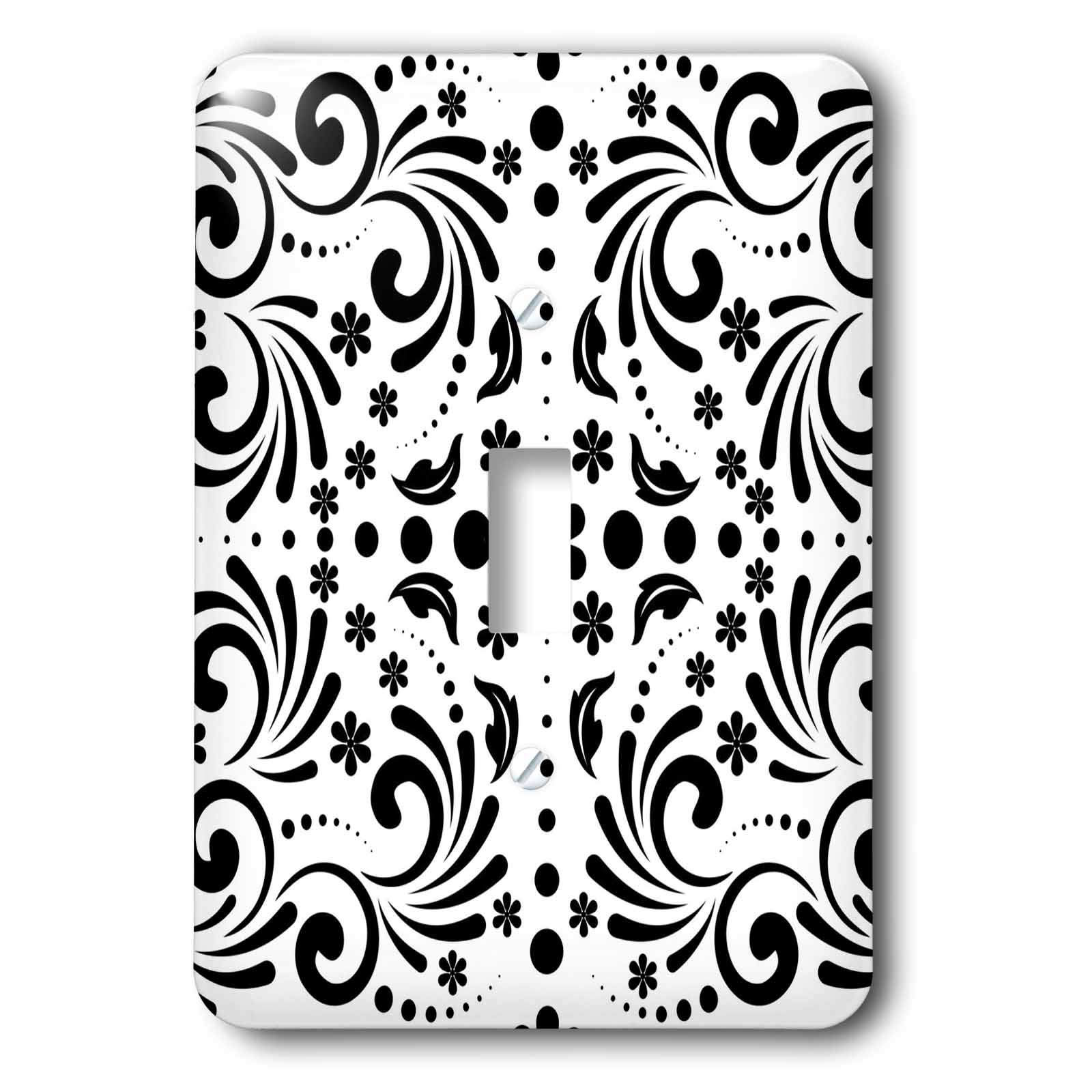 Interrupteur à bascule simple LSP_41026_2,5 cm à points et courbes noir et blanc pour maison