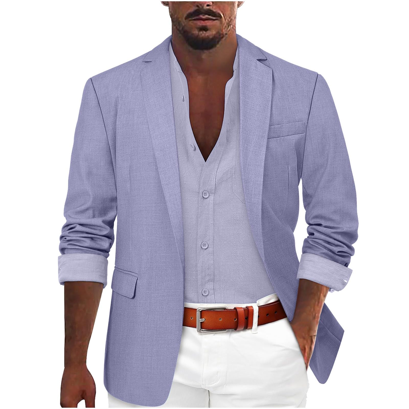 Mango Man slim fit colbert pastelbruin