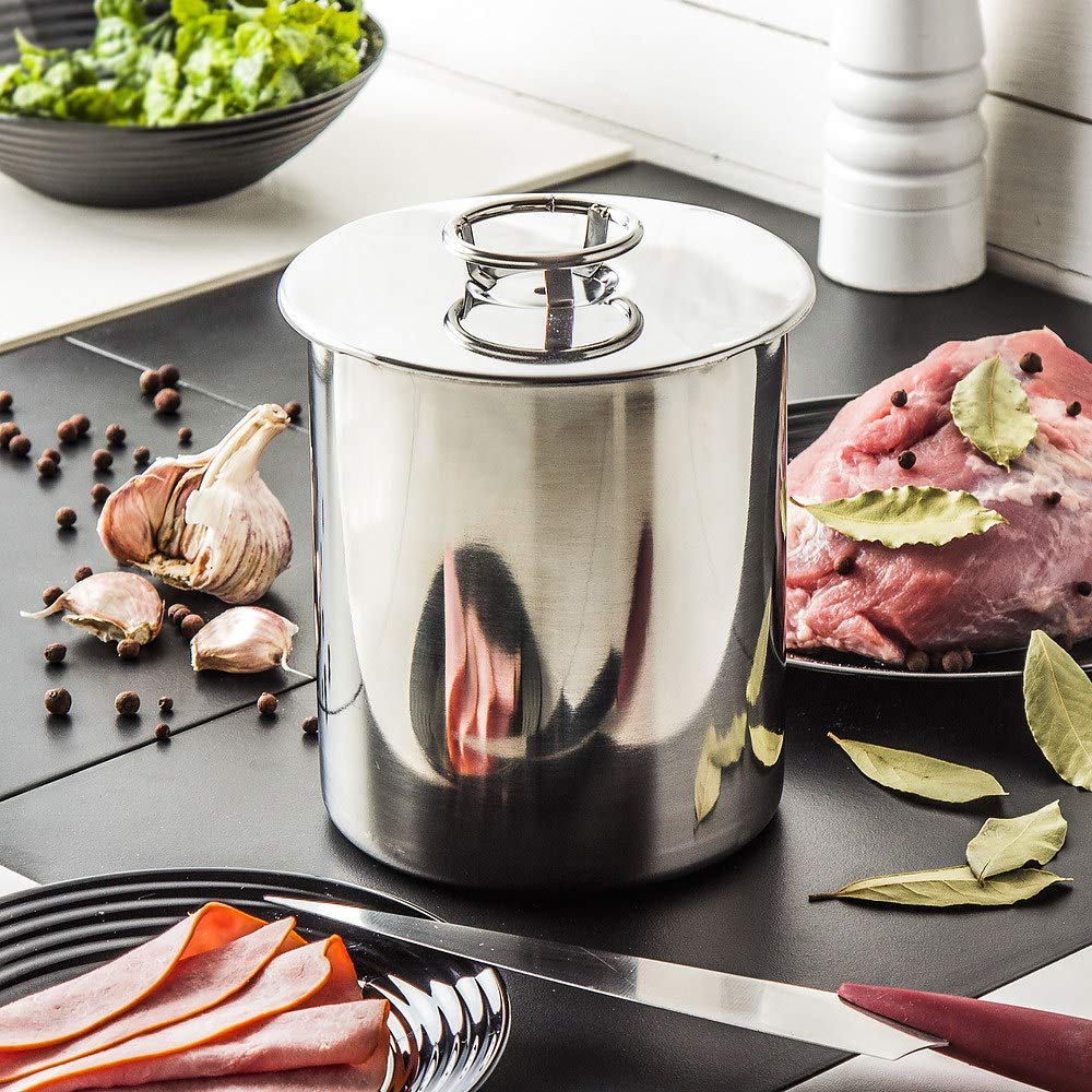 SCHINKENKOCHER 0,8kg Set: Schinkenform +Thermometer Rostfreier Schinkenkocher zum Schinken Beuteln für die Herstellung von hausgemachtem Aufschnitt Schinkenpresse für Gesunde Wurst