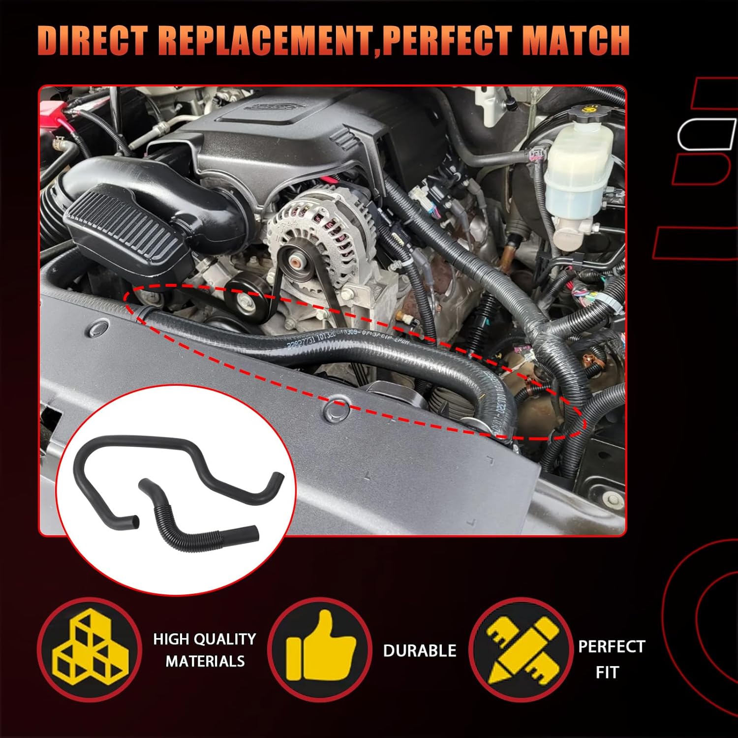 Engine Upper & Lower Radiator Coolant Hose, Coolant Water Pipe Compatible With Chevy GMC Cadillac Vehicle Silverado Escalade Avalanche Suburban Sierra Yukon 2007-2014 Replace# 22827731 22827735