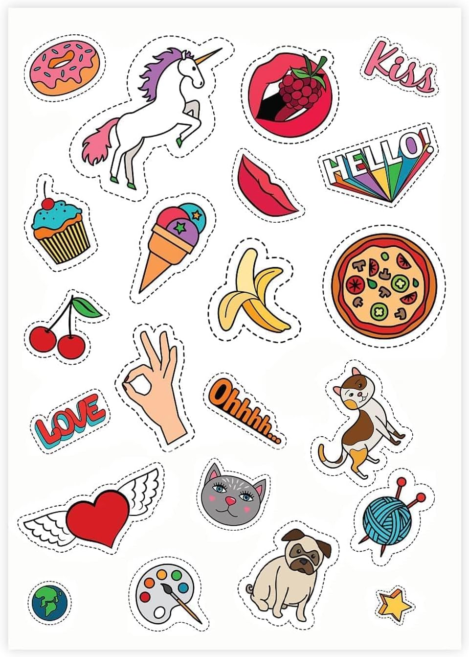 Collage of various DIY sticker applications