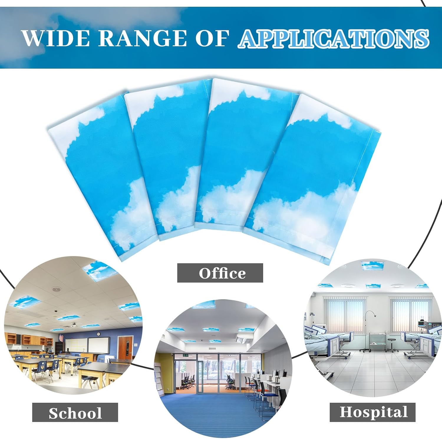 Baquler 4 Pcs Fluorescent Light Covers For Ceiling Lights 4 X 2 Ft Fluorescent Agnetic Filter - View #7