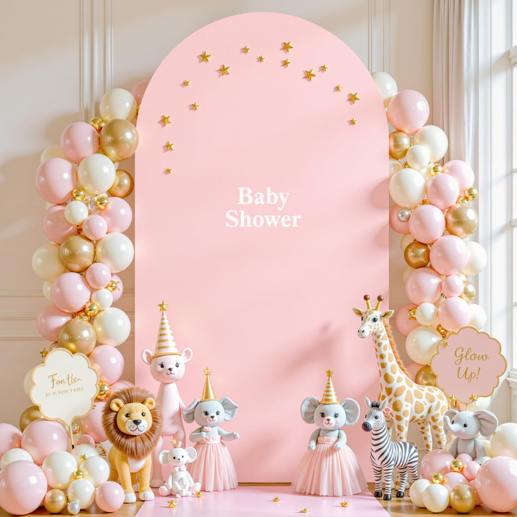 Dusty Rose Arch Backdrop Cover, 7.2FT Spandex Fitted Wedding Arch Stand Covers 2-Sided Round Top Chiara Arch Backdrop Cover for Wedding Ceremony Birthday Party Baby Shower Banquet Decoration