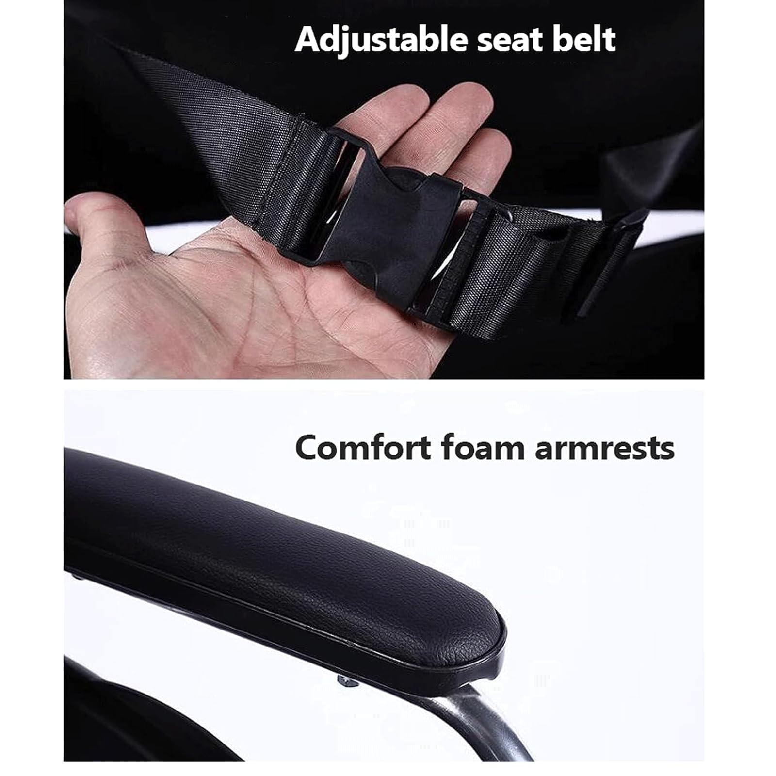 BKEKM Silla de Ruedas Sillas de Ruedas de Transporte Silla de Ruedas Manual Ligera Silla de Ruedas de aleación de Aluminio con Carga de Pedal Ajustable 100 kg / 220 LB Cómodo