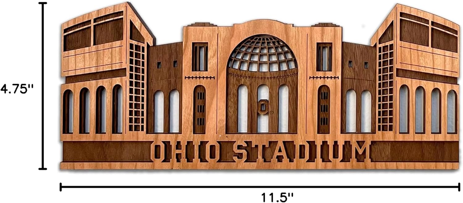 The Ohio State University Buckeyes Stadium Wall Art, NCAA Football Decor Memorabilia Gifts for Dad, Man Cave, Home Bar, Game Room, Dorm, Office, Officially Licensed, Small Size