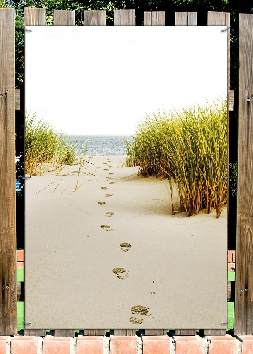 Outdoor-Poster 'Möwen Am Strand' – Wetterfest, 60x90 Cm, Mit Metallösen, Für Gartenzaun & Balkon