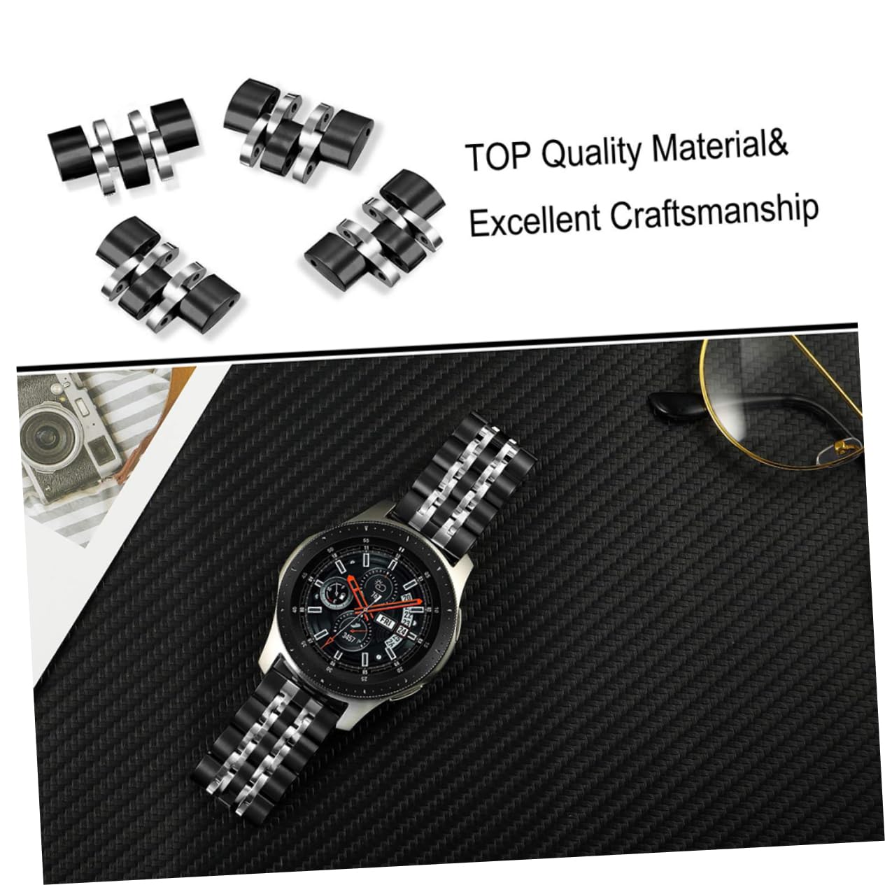 UPKOCH Correa De Reloj De Guijarro 3 Uds Brazalete De Metal Correa De Reloj Inteligente Correas De Engranaje Correa De Reloj De Moda De Repuesto S2 S3 De Acero Inoxidable